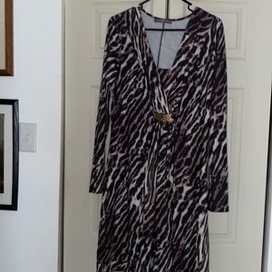 Leopard Dress with Gold Detailing